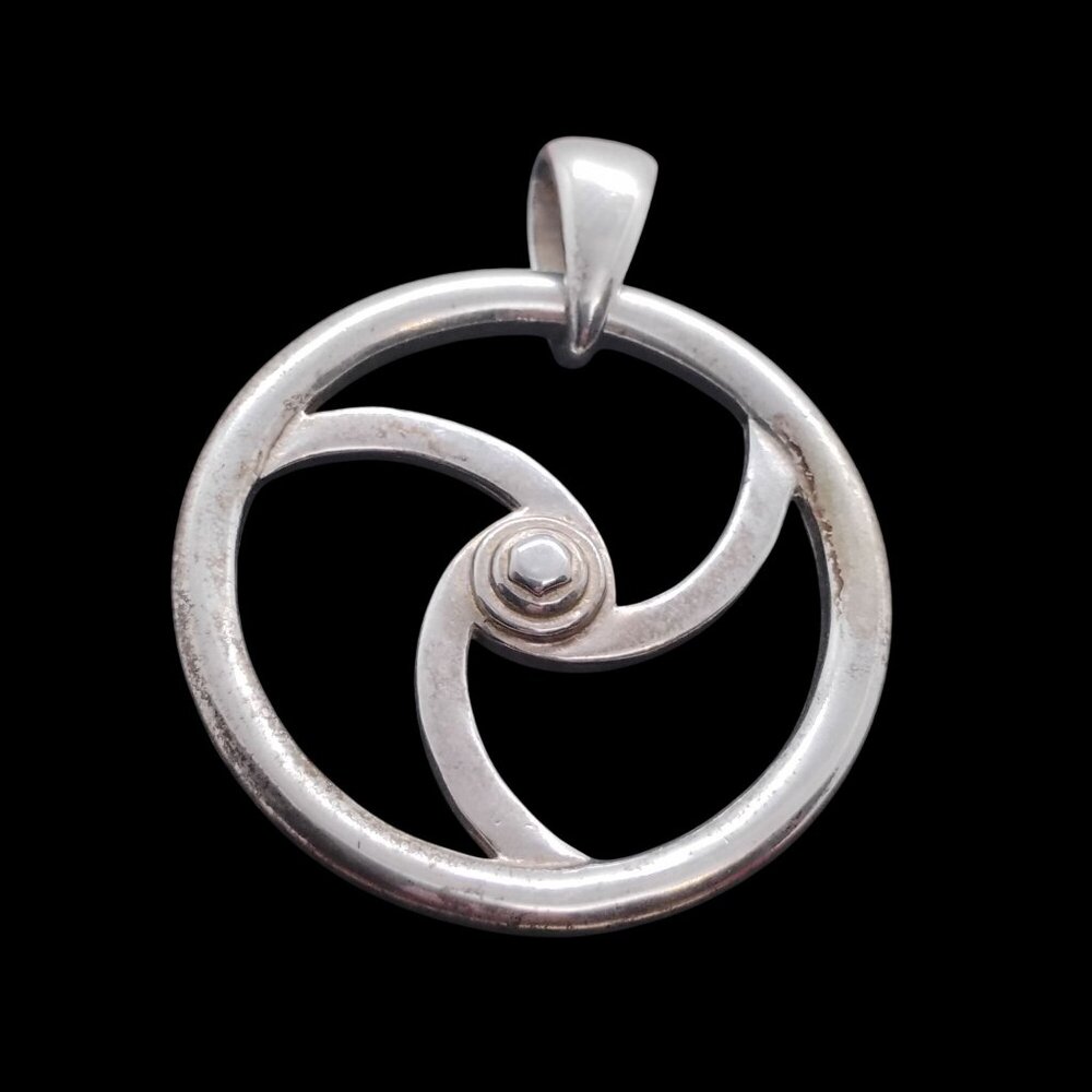 Sterling Silver Carriage Brake Wheel Pendant by Catalyst Designs Triskelion - Picture 1 of 5